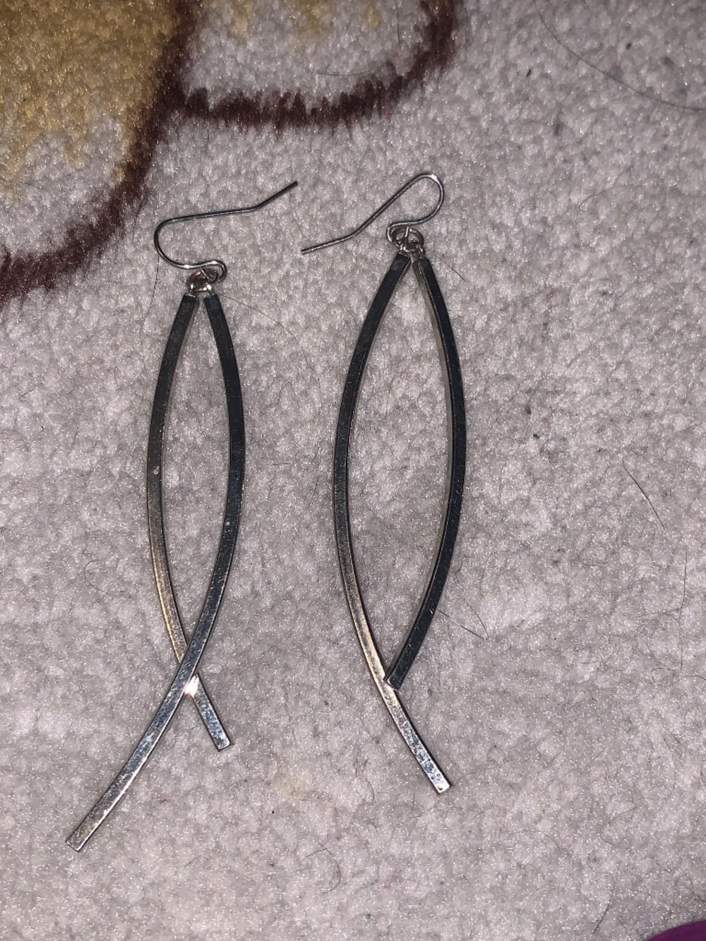Silver Dangle Twist Drop Earrings - Women Jewelry
